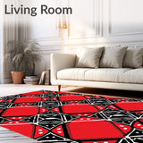 Rustic Holiday Plaid with Playful Dot and Stripe Embellishments(Red)