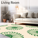 Blooming Chrysanthemum Garden Tufted Medallion (Beige)