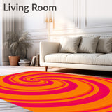 Swirling Spiral Psychedelic Throw with Vibrant Gradient Design(Orange)