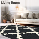 Brushstroke Artisan Trellis Luxurious Modern Transitional(Black)