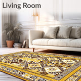 Unique Geometric With Rich Browns And Mustard Yellow Accents(Yellow)