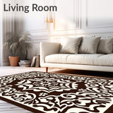 Elegant Floral Medallion Contemporary Decorative Wave Artistic(Brown)