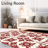 Nordic Snowflake Medallion Interlocking Scandinavian Festive Motif(Red)