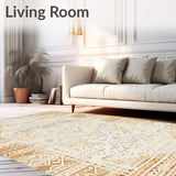 Chic Abstract Tribal Area with Faded Beige Tones Design(Beige)