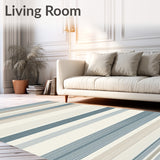 Elegant Cordural Striped Bath with Non Slip Base Highly Absorbent(Beige)