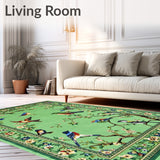 Green with Whimsical and Botanical Print(Green)