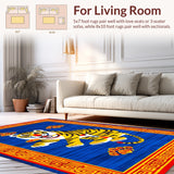 Ultra Soft Area Rug, Non Slip, Stain Resistant, Washable Area Rugs for Living Room, Bedroom, Hand Tufted Tiger Wool(Red)