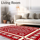 Elegant Nordic Snowflake Arrangement with Stylized Pinecone Highlights(Red)