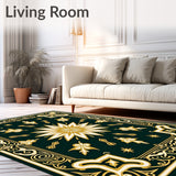 Sunburst Medallion with Ornate Floral Motifs (Green)