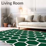 Hexagonal Honeycomb Grid with Contemporary Abstract Polygons(Green)