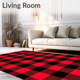 Buffalo Check Farmhouse Lattice Decorative Rustic Cabin(Red)