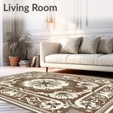 Traditional Feathered Blossom Ornate Handwoven(Brown)