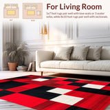 Bold and Black Checkerboard Motif(Red)