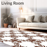 Classic Damask Scroll with Decorative Vine Details (Brown)