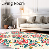 Paisley Blossom Medley Botanical Motif Art Nouveau(Red)