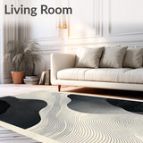 Modern Abstract Bathroom Non Slip Bath Stylish(Black)