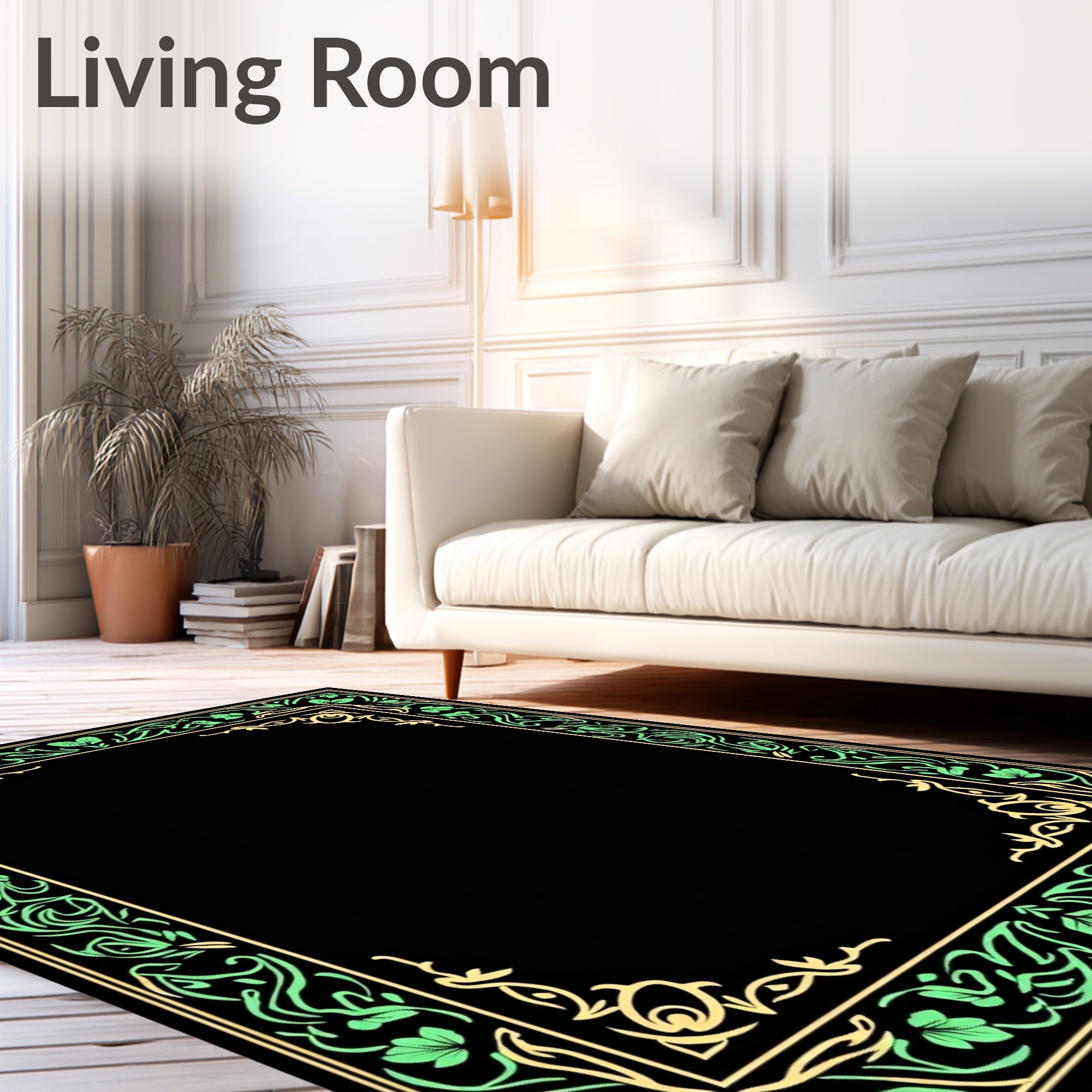 Enchanted Forest With Elegant Botanical Motifs (Black) - ODIKA