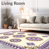 Quatrefoil Medallion Array with Stylized Leaf Borders(Beige)