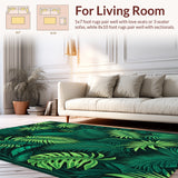Ultra Soft Area Rug, Non Slip, Stain Resistant, Washable Area Rugs for Living Room, Bedroom, Jungle Print Ultra-Thin(Green)