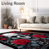 Rebel Rose Skull Anti Slip Multipurpose Gothic Floral Design(Red)
