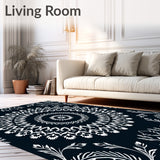 Enchanted Winter Foliage Circular Adornment(Black)