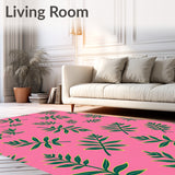 Botanical Motif With Leafy Interlocking Vines And Golden Highlights (Pink) - ODIKA