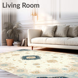 Orbit Echo Octagon with Radiant Circular Medallion and Fluid Art Details(Beige)