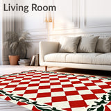 Buffalo Check Accent with Seasonal Fall Design(Red)