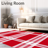 Yuletide Tartan Basketweave Cabin Statement(Red)