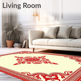 Ornate Paisley Damask Heirloom Decorative Artistic(Red)