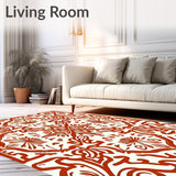 Eclectic Boho with Interlocking Motifs and Abstract Floral Accents(Brown)