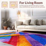 Ultra Soft Area Rug, Non Slip, Stain Resistant, Washable Area Rugs for Living Room, Bedroom, Fluffy Mermaid Shag(Blue)
