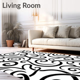 Abstract Brushstroke Artsy Swirl Wavy Expressive Decorative Accent(Black)