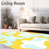 Abstract Cloud Drift Motif Showcasing Fluid Whimsical Shapes(Yellow)