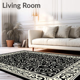 Botanical Arabesque Flourish with Stylized Vine Scrolls(Black)