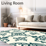 Vintage Damask Scroll with Paisley Accent Details(Ivory)