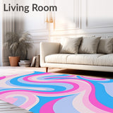 Prismatic Ribbon Swirls with Harmonious Layered Color Transitions (Pink)