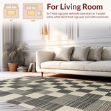 Ultra Soft Area Rug, Non Slip, Stain Resistant, Washable Area Rugs for Living Room, Bedroom, Faux Wool Plaid Checkered(Gray)