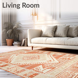 Boho Chic Area Geometric for Easy Cleaning(Orange)