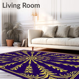 Intricate Floral Composition with Radiating Leaf(Purple)