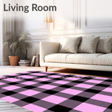 Bold Buffalo Check Motif Composed of Large Contrasting Blocks(Pink)