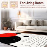Ball Music Black and Red Themed Rug(Red)