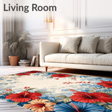 Botanical Garden Fade Resistant Area With Textured Floral(Beige)