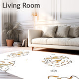Whimsical Stratosphere Motif Plush Decorative Floor Covering(White)