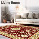 Botanical Floral Symmetrical Interwoven Decorative(Red)