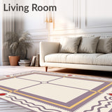 Contemporary Interlocking Trellis with Minimalist Faded Motifs(Cream)