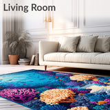 Aquatic Dreamscape Illusion Rug Coral Reef Area(Blue)