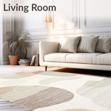 Abstract Boho Chic Area Showcasing Freeform Lines and Layered Shapes(Beige)