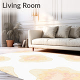 Cumulus Drift Silky Textured with Floating Cloud Motifs(Beige)