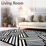 Scandinavian Chevron Herringbone Vacuum Safe Floor (Black) - ODIKA